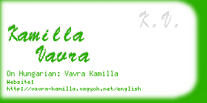 kamilla vavra business card